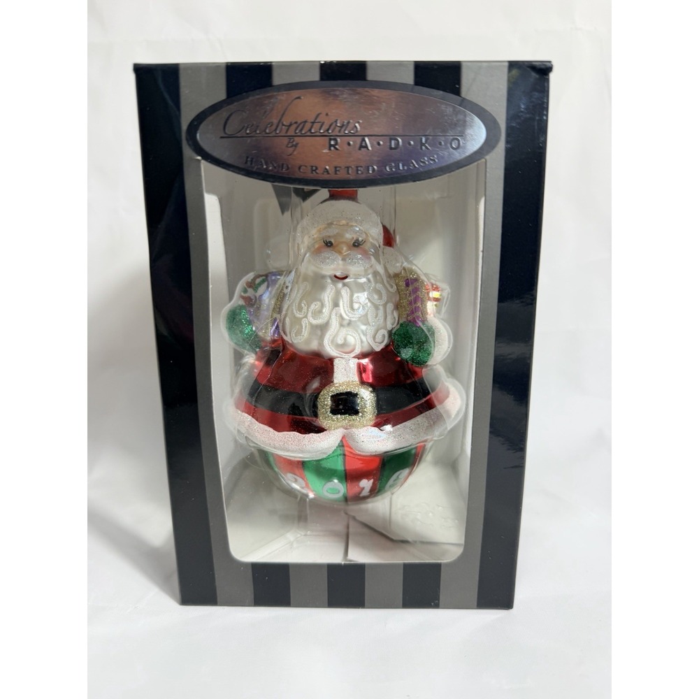 Christopher Radko Celebration 2016 Handcrafted Glass Santa Ornament
